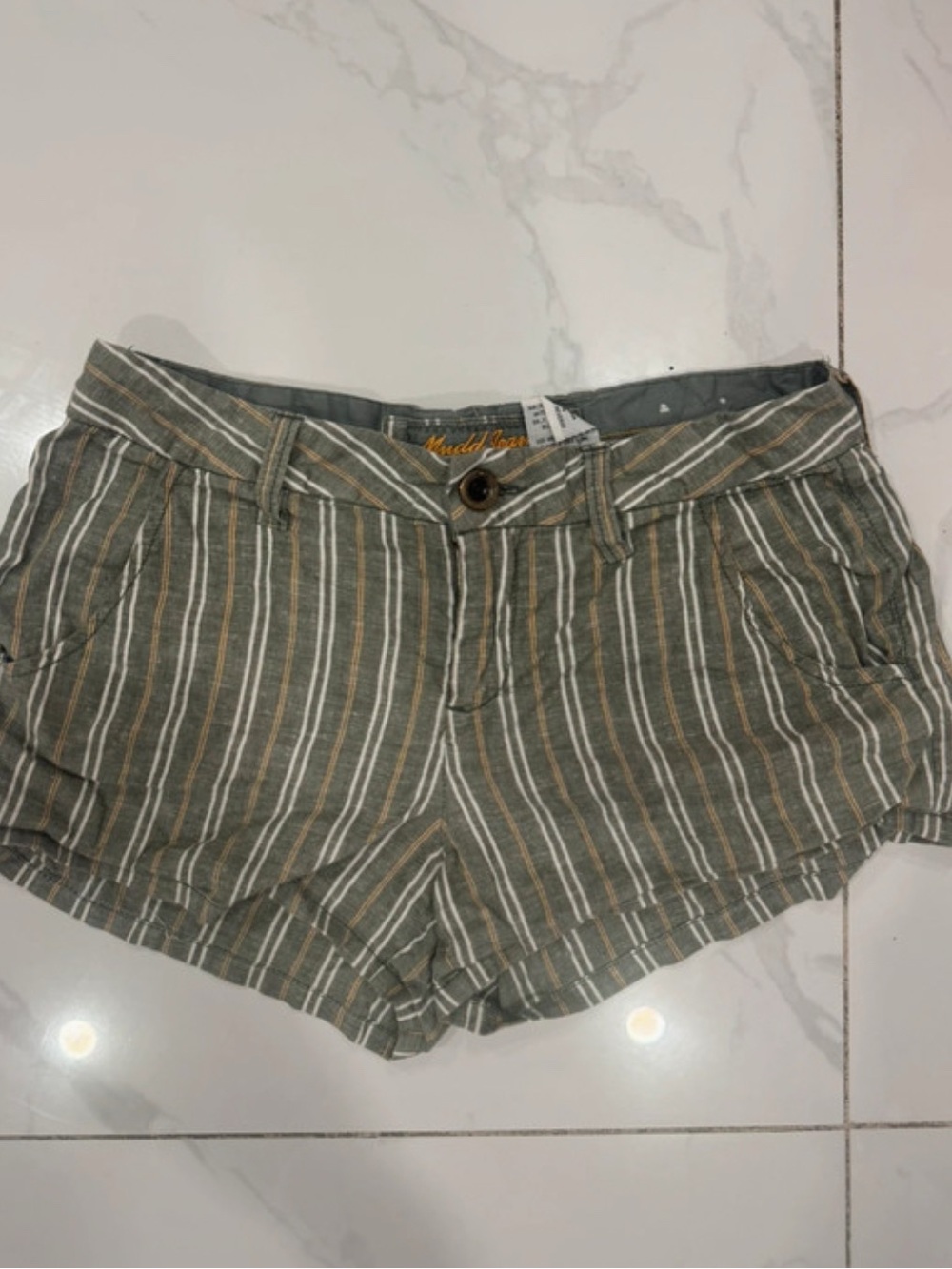 Striped Y2K Mudd Green Women's Shorts